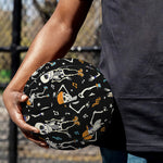 Dancing Skeleton Party Pattern Print Basketball