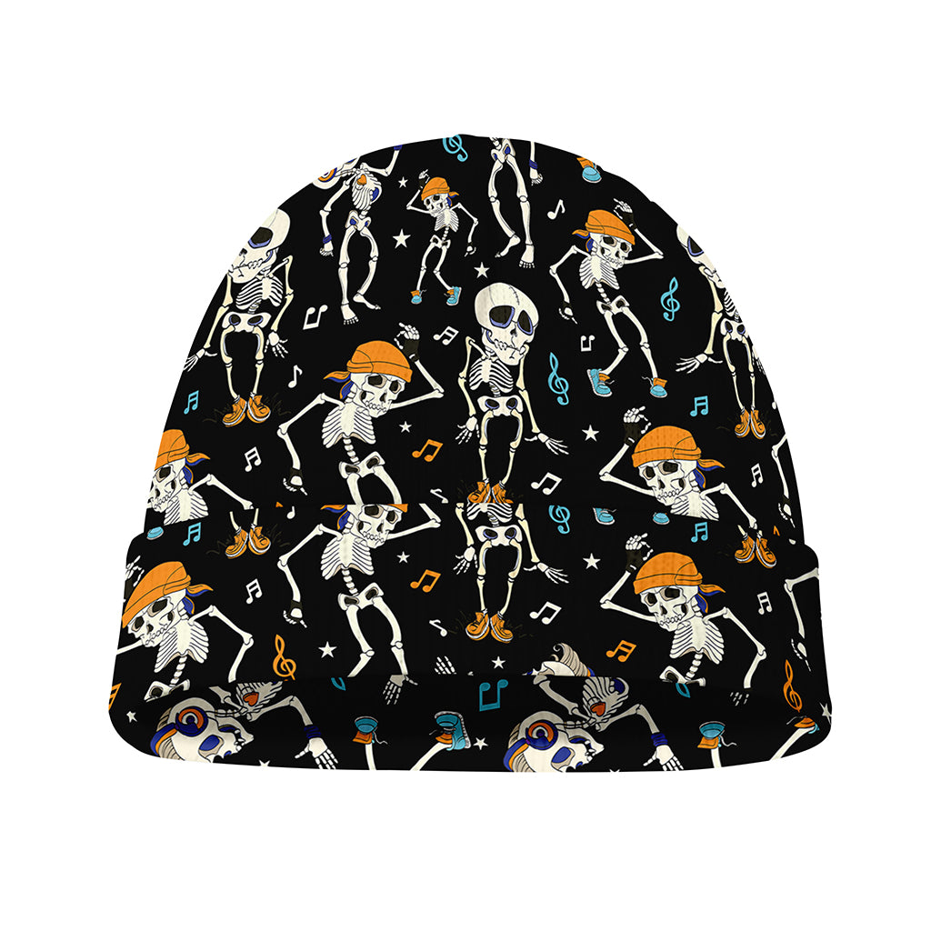 Dancing Skeleton Party Pattern Print Beanie