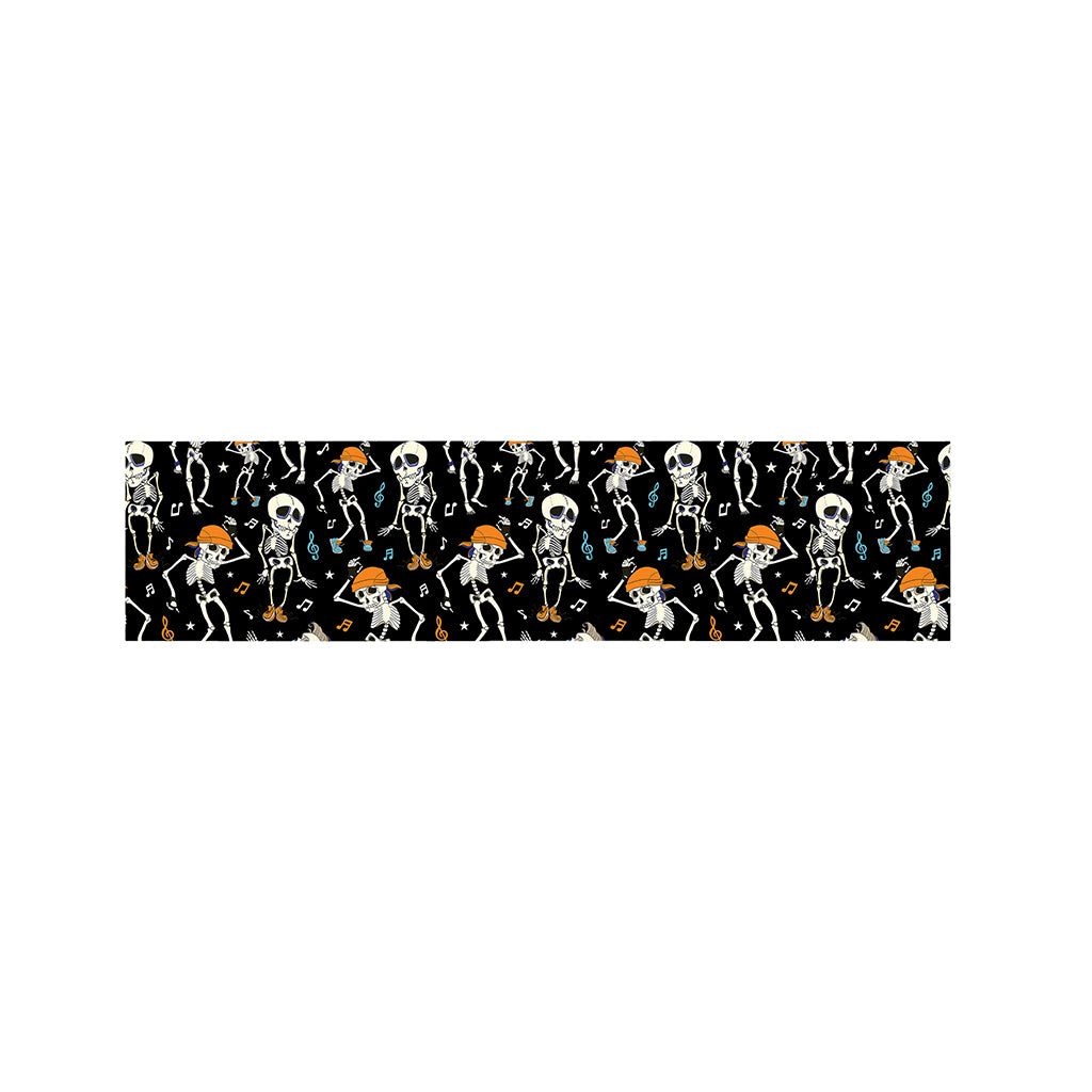 Dancing Skeleton Party Pattern Print Bed Runner