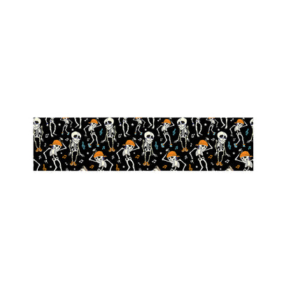 Dancing Skeleton Party Pattern Print Bed Runner