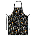 Dancing Skeleton Party Pattern Print Bib Apron With Pocket