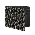 Dancing Skeleton Party Pattern Print Bifold Wallet