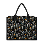 Dancing Skeleton Party Pattern Print Canvas Tote Bag