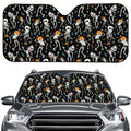 Dancing Skeleton Party Pattern Print Car Windshield Sun Shade
