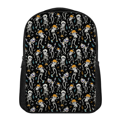 Dancing Skeleton Party Pattern Print Casual Backpack