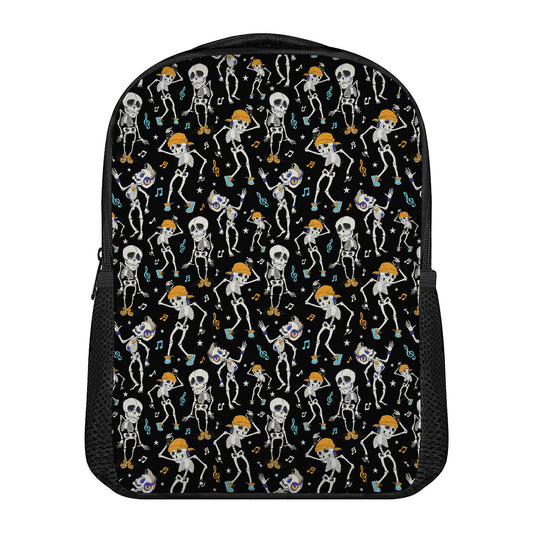 Dancing Skeleton Party Pattern Print Casual Backpack