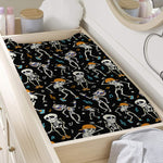 Dancing Skeleton Party Pattern Print Changing Pad Cover