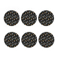 Dancing Skeleton Party Pattern Print Coaster Set