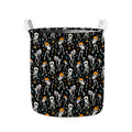 Dancing Skeleton Party Pattern Print Collapsible Laundry Basket