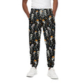 Dancing Skeleton Party Pattern Print Cotton Sweatpants