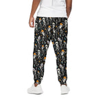 Dancing Skeleton Party Pattern Print Cotton Pants