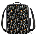 Dancing Skeleton Party Pattern Print Crossbody Lunch Bag