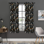 Dancing Skeleton Party Pattern Print Curtain