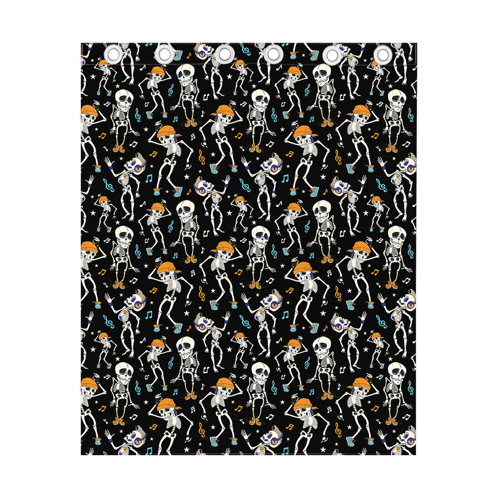 Dancing Skeleton Party Pattern Print Curtain