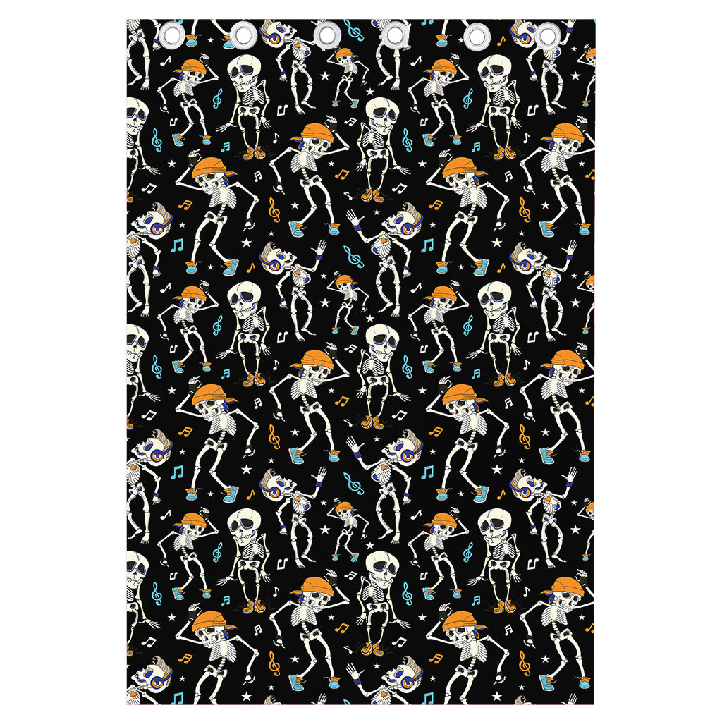 Dancing Skeleton Party Pattern Print Curtain