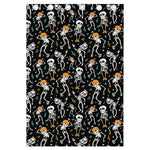 Dancing Skeleton Party Pattern Print Curtain