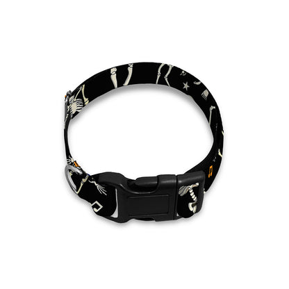 Dancing Skeleton Party Pattern Print Dog Collar