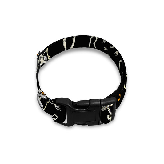 Dancing Skeleton Party Pattern Print Dog Collar