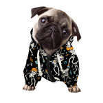Dancing Skeleton Party Pattern Print Dog Zip Up Hoodie