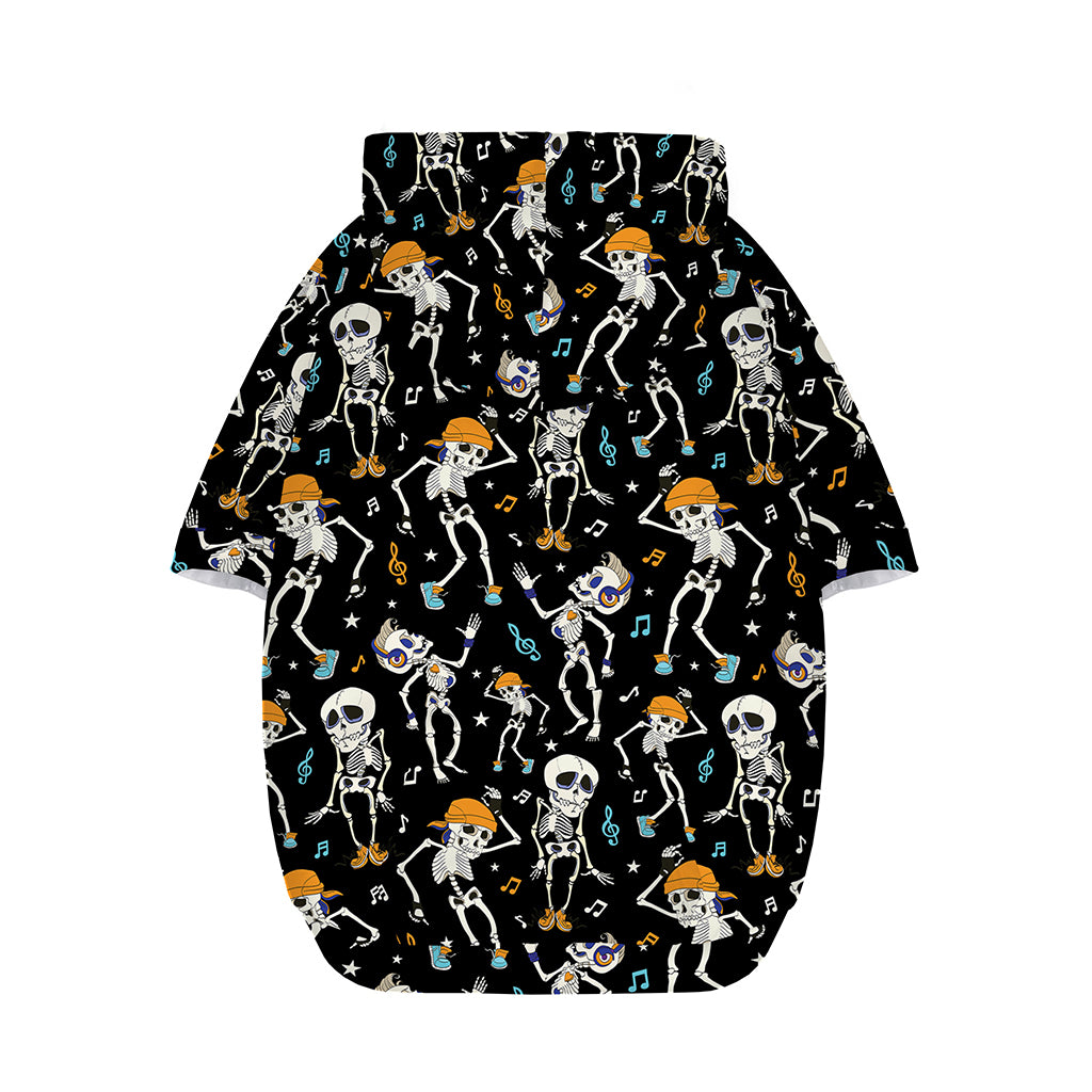 Dancing Skeleton Party Pattern Print Dog Zip Up Hoodie