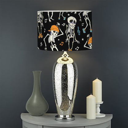 Dancing Skeleton Party Pattern Print Drum Lamp Shade