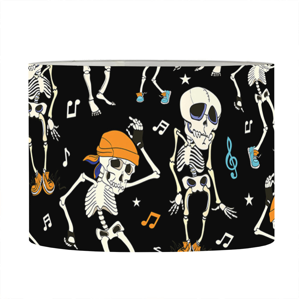 Dancing Skeleton Party Pattern Print Drum Lamp Shade