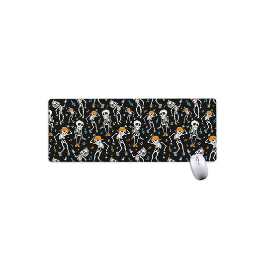 Dancing Skeleton Party Pattern Print Extended Mouse Pad