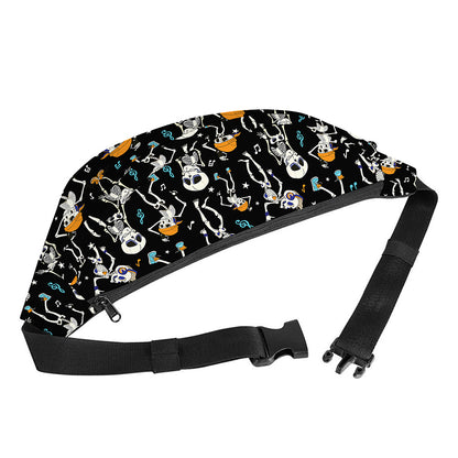 Dancing Skeleton Party Pattern Print Fanny Pack