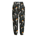 Dancing Skeleton Party Pattern Print Fleece Lined Knit Pants
