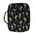 Dancing Skeleton Party Pattern Print Front Pocket Bible Bag