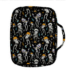 Dancing Skeleton Party Pattern Print Front Pocket Bible Bag