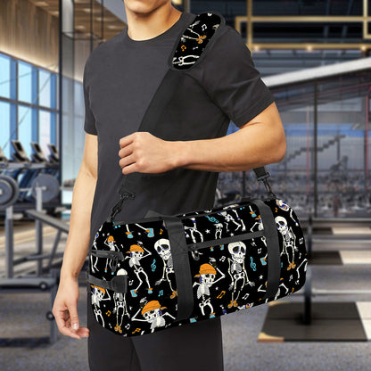 Dancing Skeleton Party Pattern Print Gym Bag