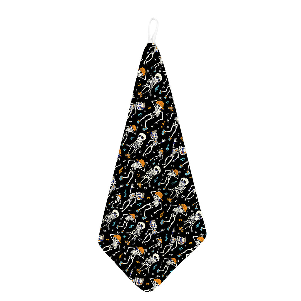 Dancing Skeleton Party Pattern Print Hand Towel