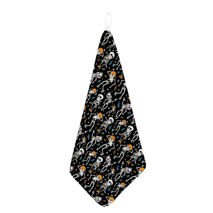 Dancing Skeleton Party Pattern Print Hand Towel
