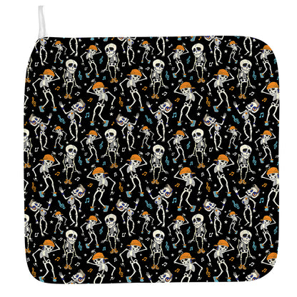 Dancing Skeleton Party Pattern Print Hand Towel
