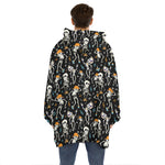 Dancing Skeleton Party Pattern Print Hoodie Blanket