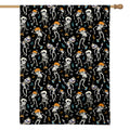 Dancing Skeleton Party Pattern Print House Flag