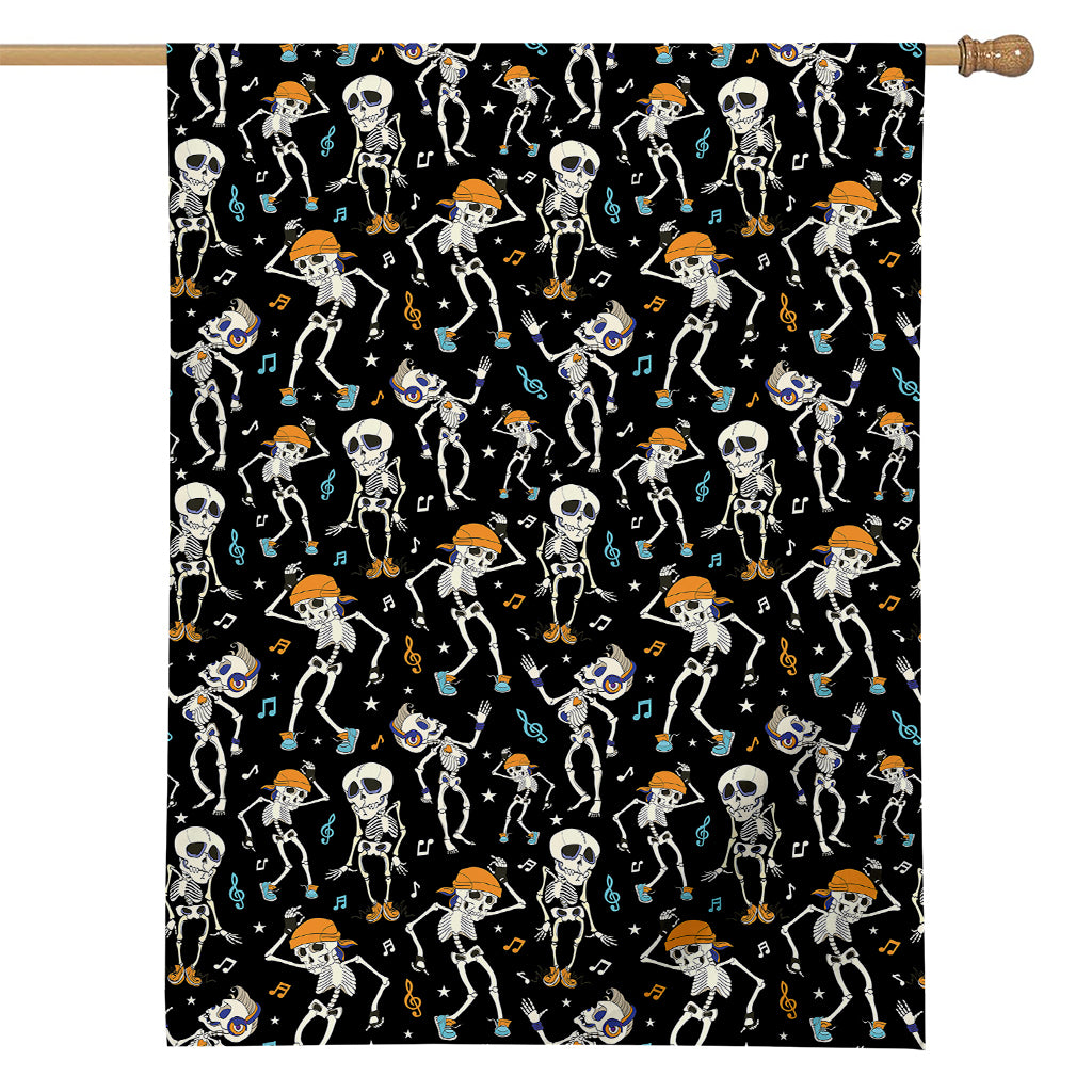 Dancing Skeleton Party Pattern Print House Flag