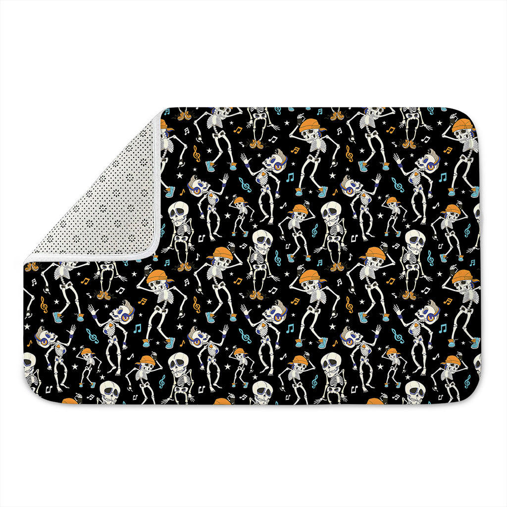 Dancing Skeleton Party Pattern Print Indoor Door Mat