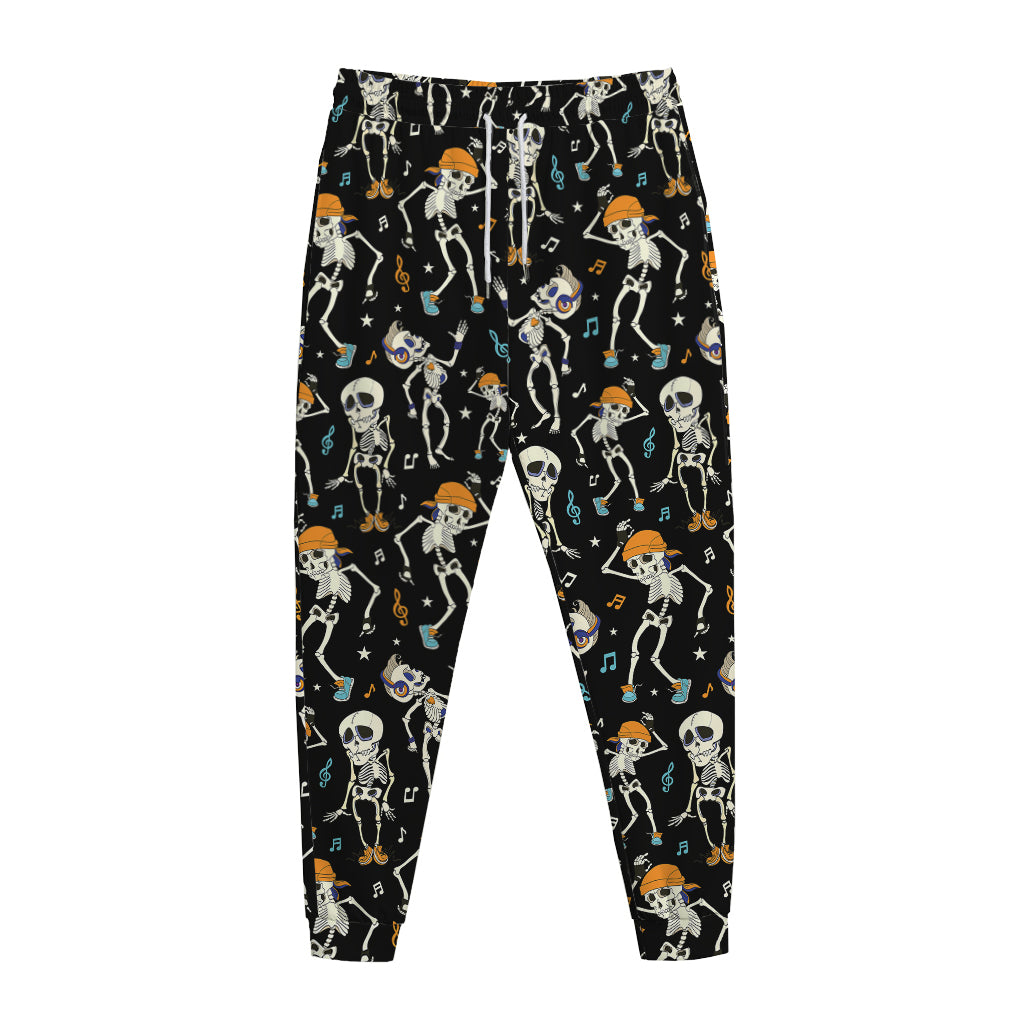 Dancing Skeleton Party Pattern Print Jogger Pants