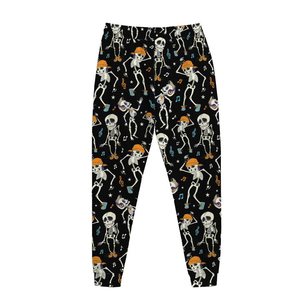 Dancing Skeleton Party Pattern Print Jogger Pants