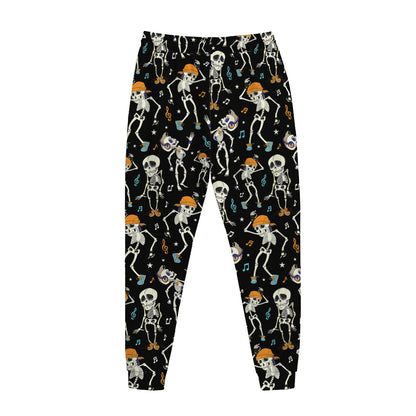 Dancing Skeleton Party Pattern Print Jogger Pants
