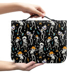 Dancing Skeleton Party Pattern Print Leather Bible Cover