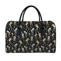 Dancing Skeleton Party Pattern Print Leather Duffel Bag