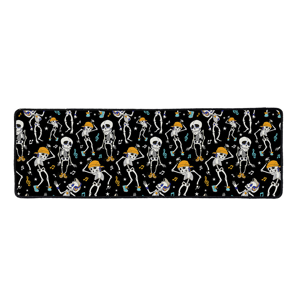 Dancing Skeleton Party Pattern Print Long Kitchen Mat