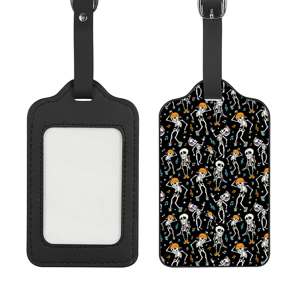 Dancing Skeleton Party Pattern Print Luggage Tag