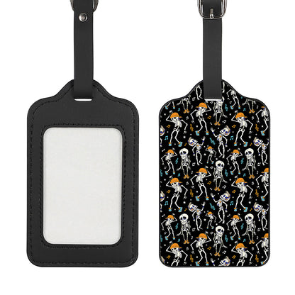 Dancing Skeleton Party Pattern Print Luggage Tag