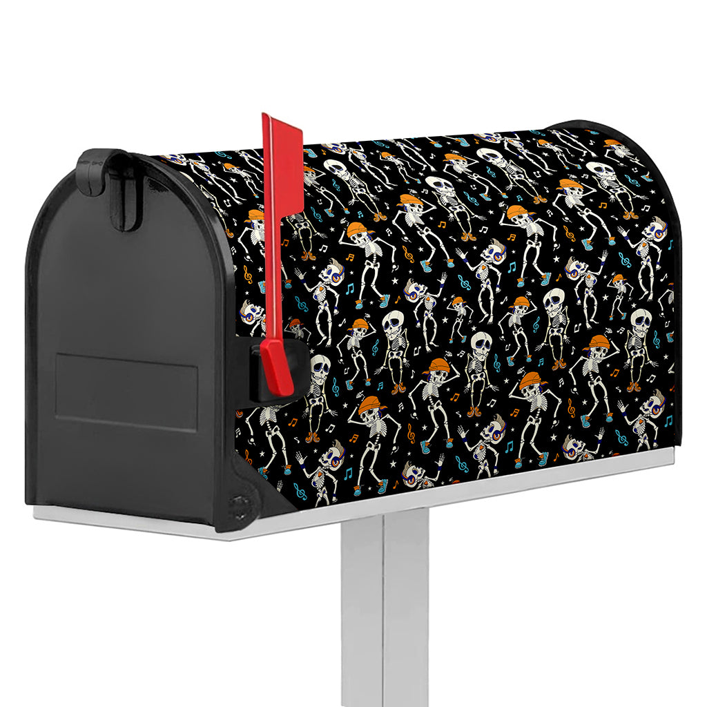 Dancing Skeleton Party Pattern Print Mailbox Cover