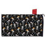 Dancing Skeleton Party Pattern Print Mailbox Cover