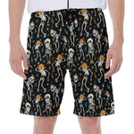 Dancing Skeleton Party Pattern Print Men's Beach Shorts